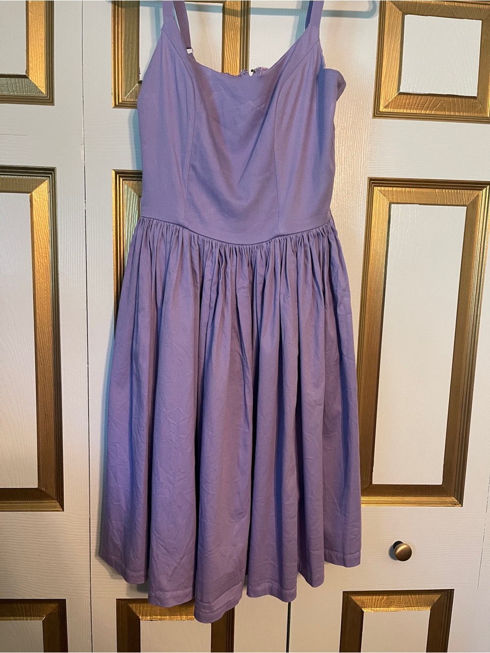 Pinup Couture Lilac Jenny Dress |Corset-type bodice, pockets, Full, Gather Skirt - Picture 2 of 7